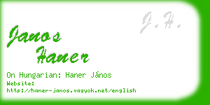 janos haner business card